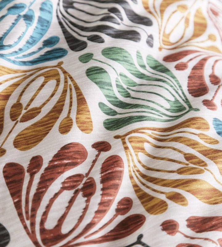 Spice and Teal geometric reversible duvet cover set